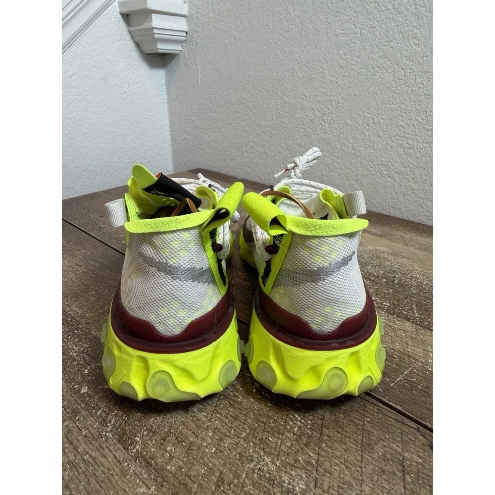 Nike ISPA React Shoes Mens Size 8.5 White Volt Burgundy Running CT2692-002